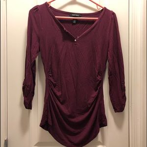 Maroon maternity long sleeve shirt